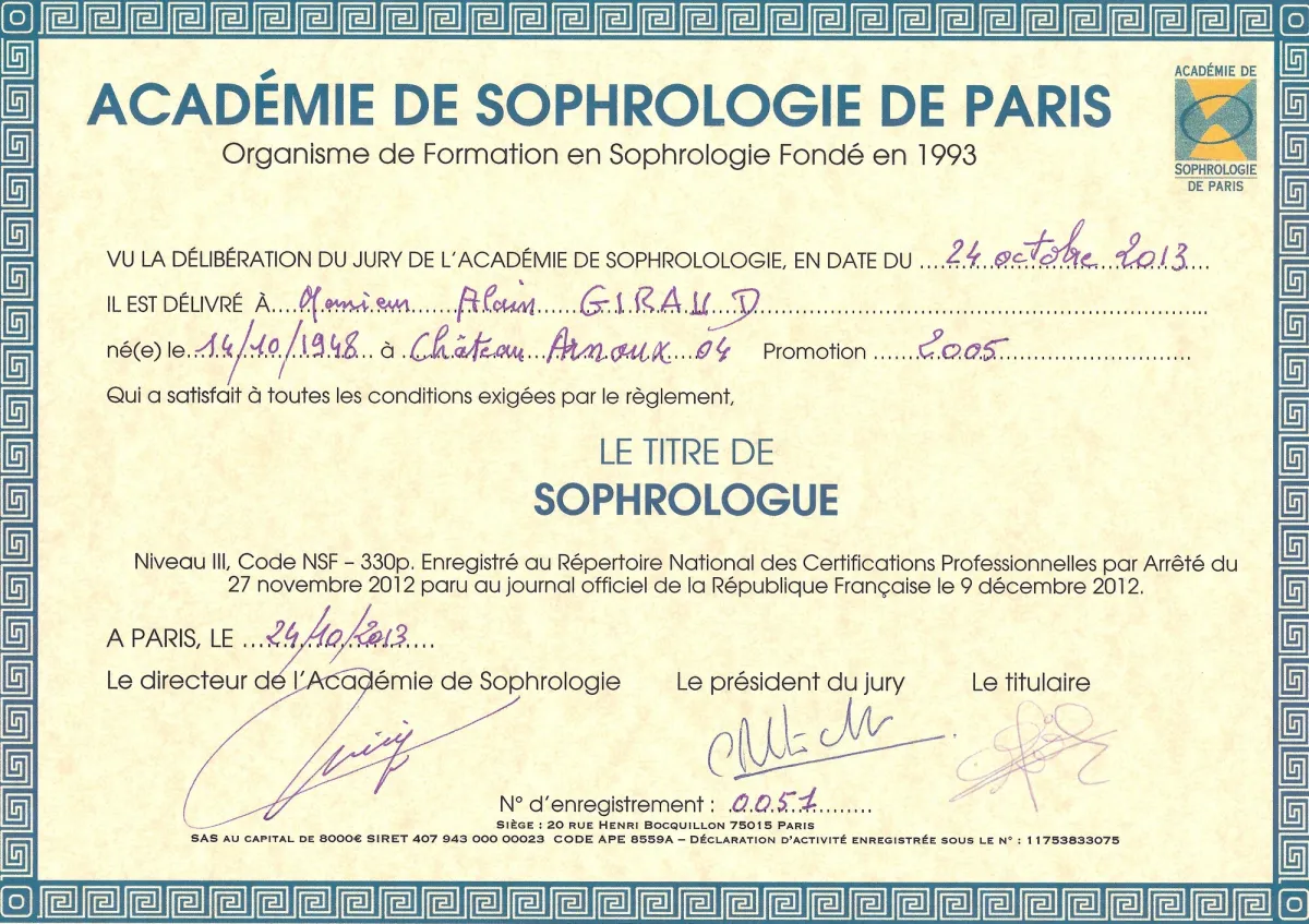 Photo 1 — Cabinet Sophrologie Alain Giraud
